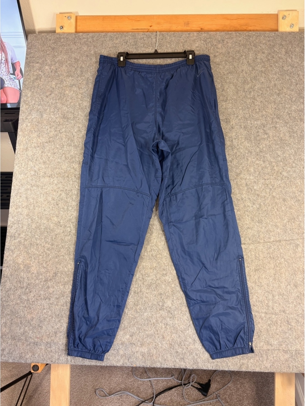Vintage Nike blue nylon track pants mens size medium